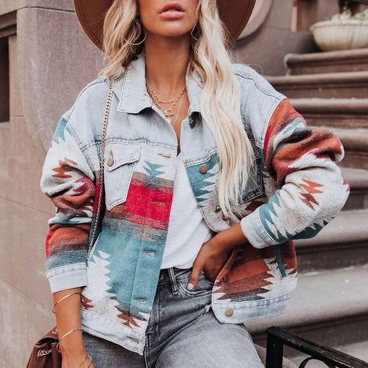 Vintage Denim Jacket - Blue Ladies Outerwear