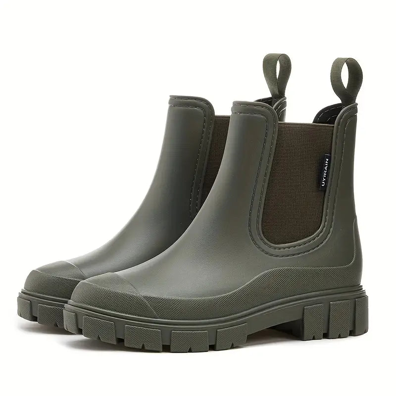Waterproof Ankle Boots - Sturdy Ladies Rain Boots