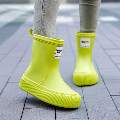 Waterproof Anti-Slip Wellington Boots - Trendy Ladies Rain Footwear