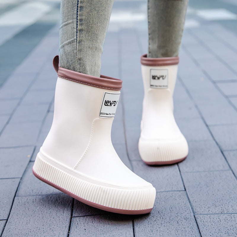 Waterproof Anti-Slip Wellington Boots - Trendy Ladies Rain Footwear
