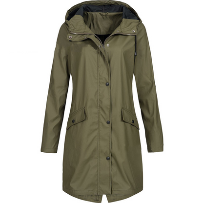 Waterproof Ladies Parka Coat - Stylish Long Rain Jacket