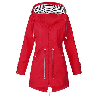 Waterproof Ladies Raincoat - Stylish Outdoor Jacket