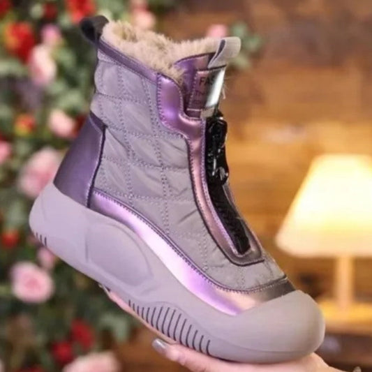 Waterproof retro snow boots - stylish insulated ladies footwear