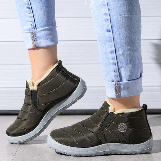 Waterproof Winter Boots - Insulated Ankle Boots For Ladies