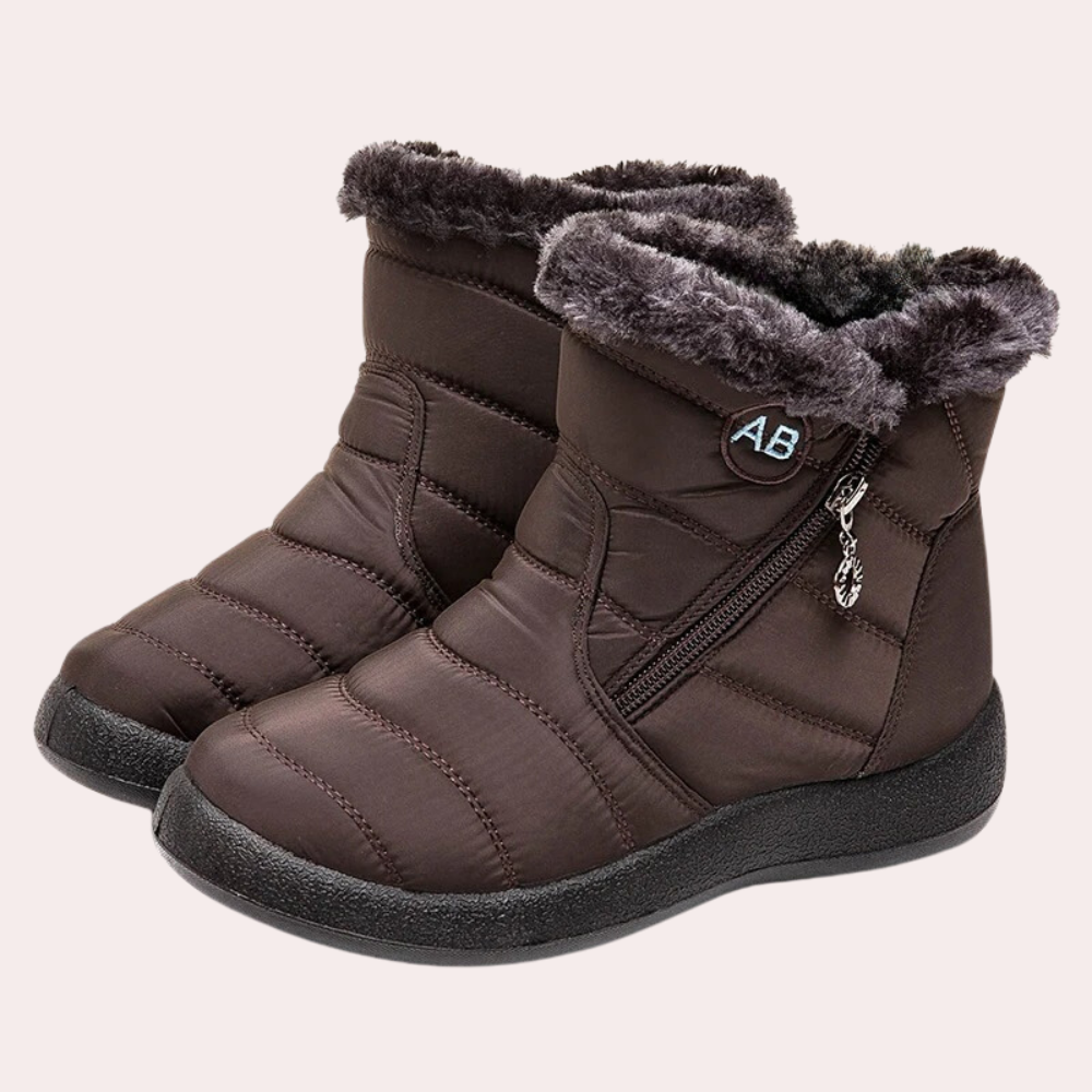 Waterproof Winter Boots - Insulated Ladies Ankle Boots With Zip