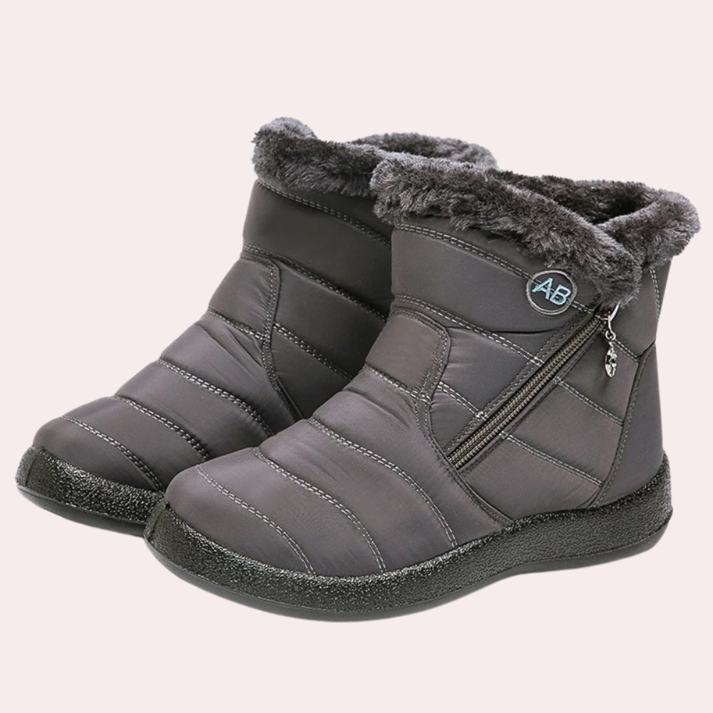 Waterproof Winter Boots - Insulated Ladies Ankle Boots With Zip