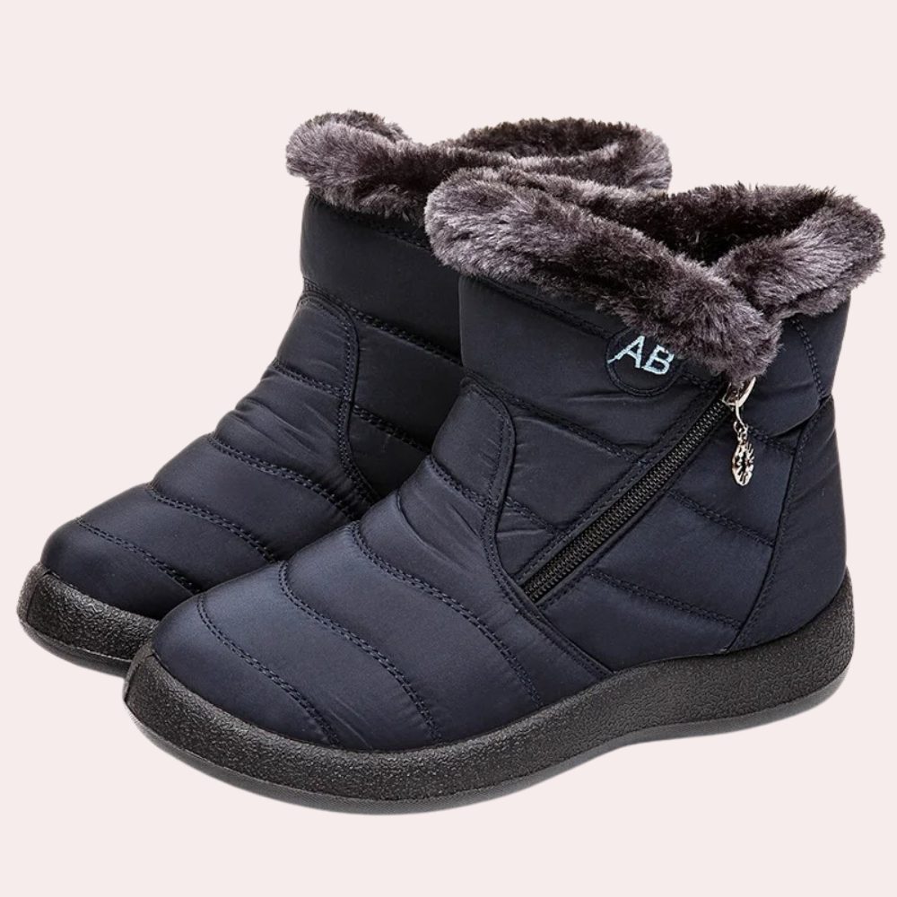 Waterproof Winter Boots - Insulated Ladies Ankle Boots With Zip