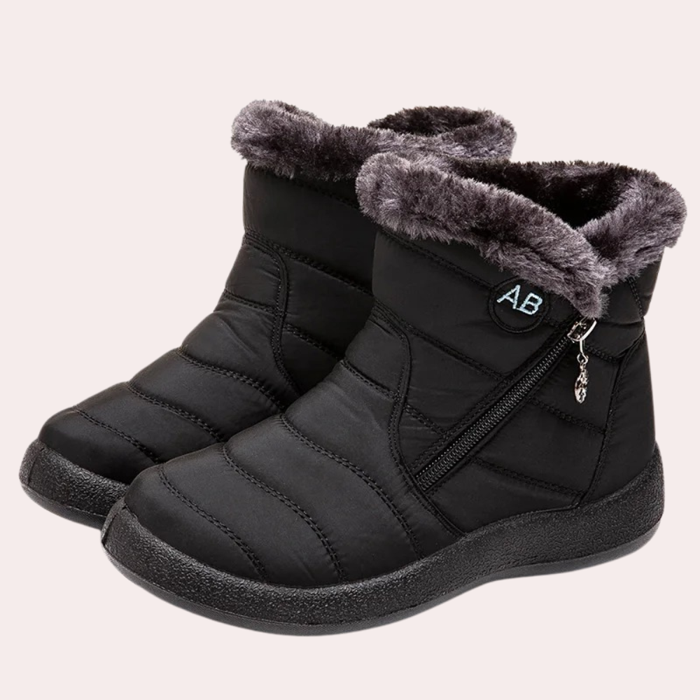 Waterproof Winter Boots - Insulated Ladies Ankle Boots With Zip
