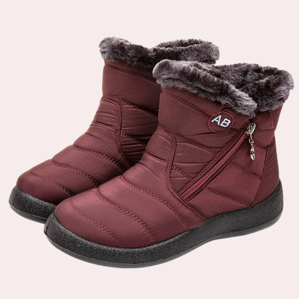 Waterproof Winter Boots - Insulated Ladies Ankle Boots With Zip