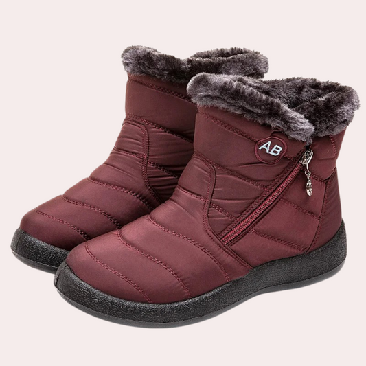 Waterproof Winter Boots - Insulated Ladies Ankle Boots With Zip