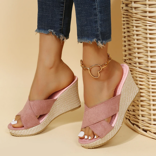 Wedge Sandals - Chic Ladies Slip-On Shoes