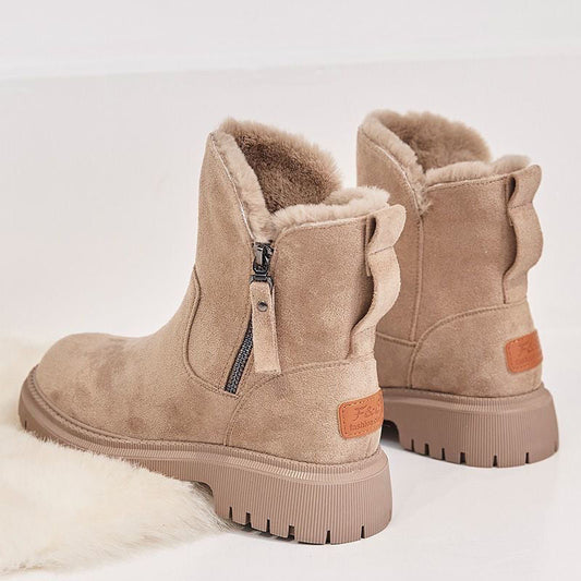 Winter Ankle Boots - Cozy Lined Ladies Zip-Up Boots