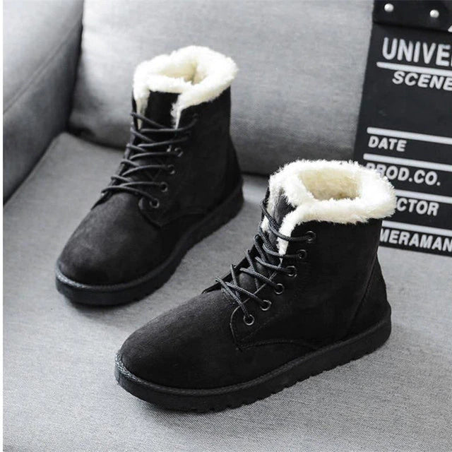 Winter boots - cosy lace-up ankle boots for ladies