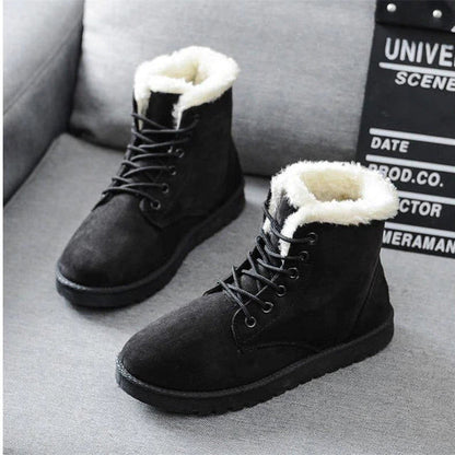 Winter boots - cosy lace-up ankle boots for ladies