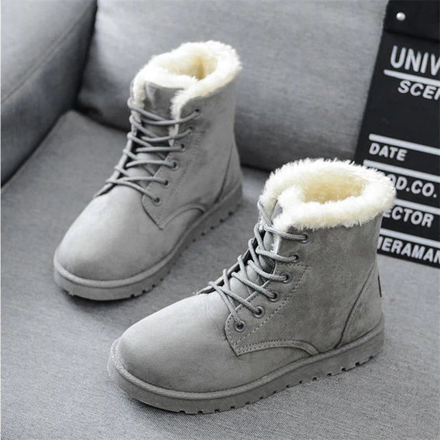 Winter boots - cosy lace-up ankle boots for ladies