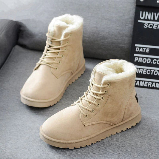 Winter boots - cosy lace-up ankle boots for ladies