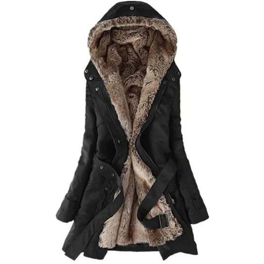 Winter coat - stylish ladies faux fur lined parka
