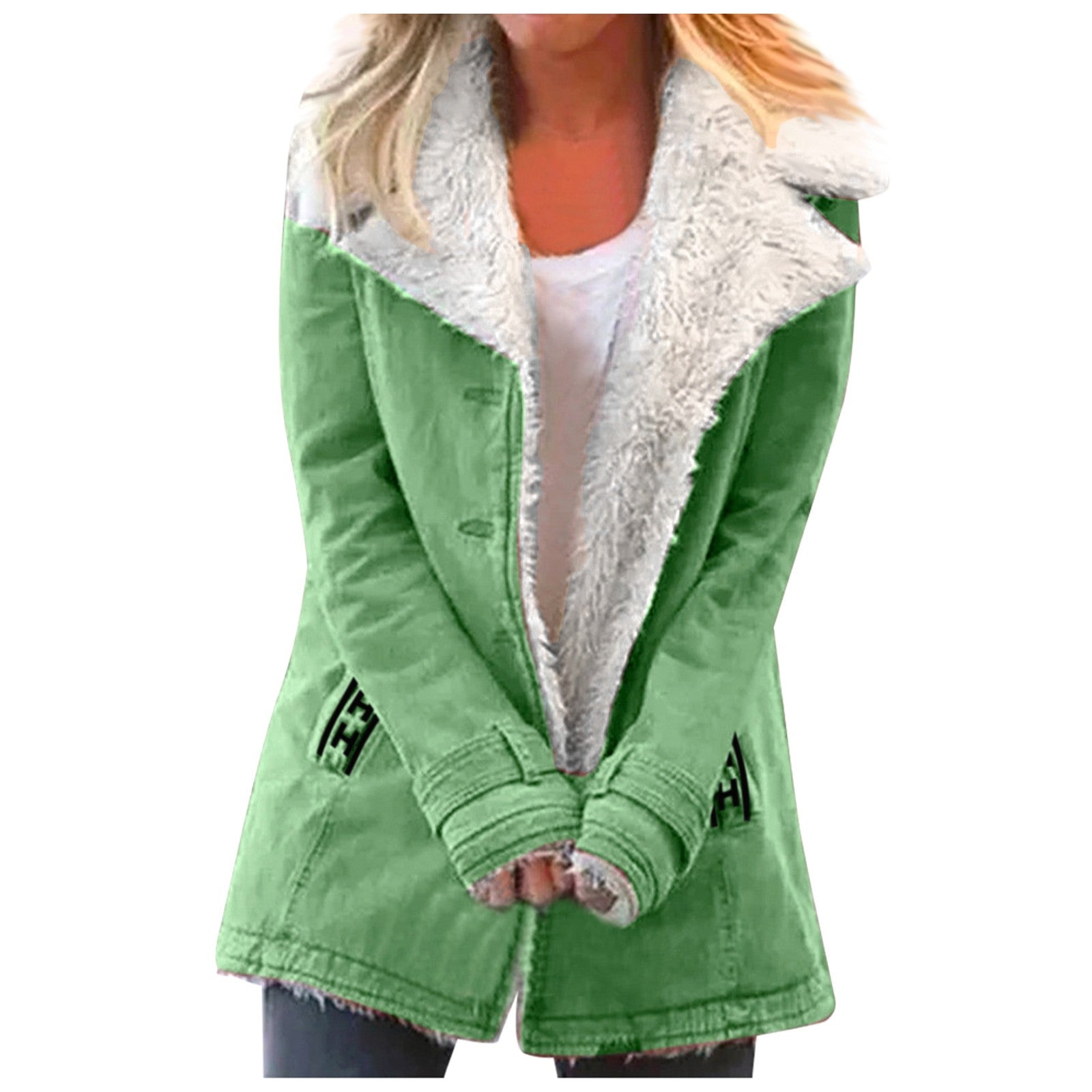 Women'S Faux Shearling Lined Jacket - Elegant Ladies Winter Coat