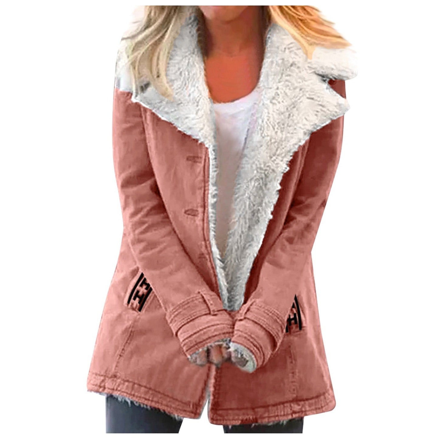 Women'S Faux Shearling Lined Jacket - Elegant Ladies Winter Coat