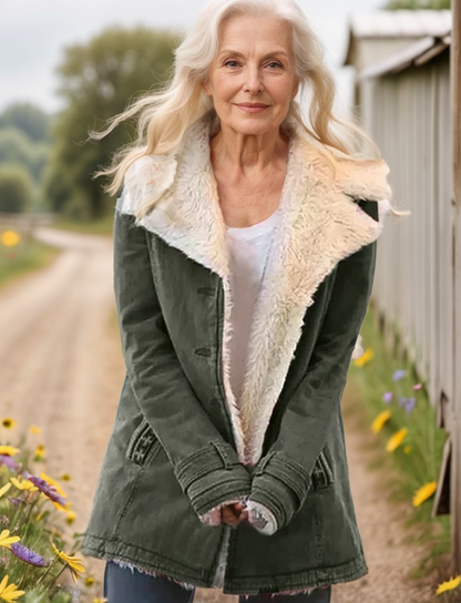 Women'S Faux Shearling Lined Jacket - Elegant Ladies Winter Coat