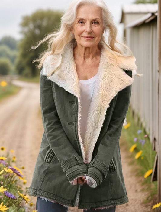 Women'S Faux Shearling Lined Jacket - Elegant Ladies Winter Coat