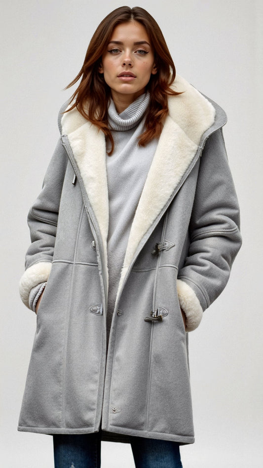 Wool Blend Hooded Coat - Chic Warm Ladies Outerwear