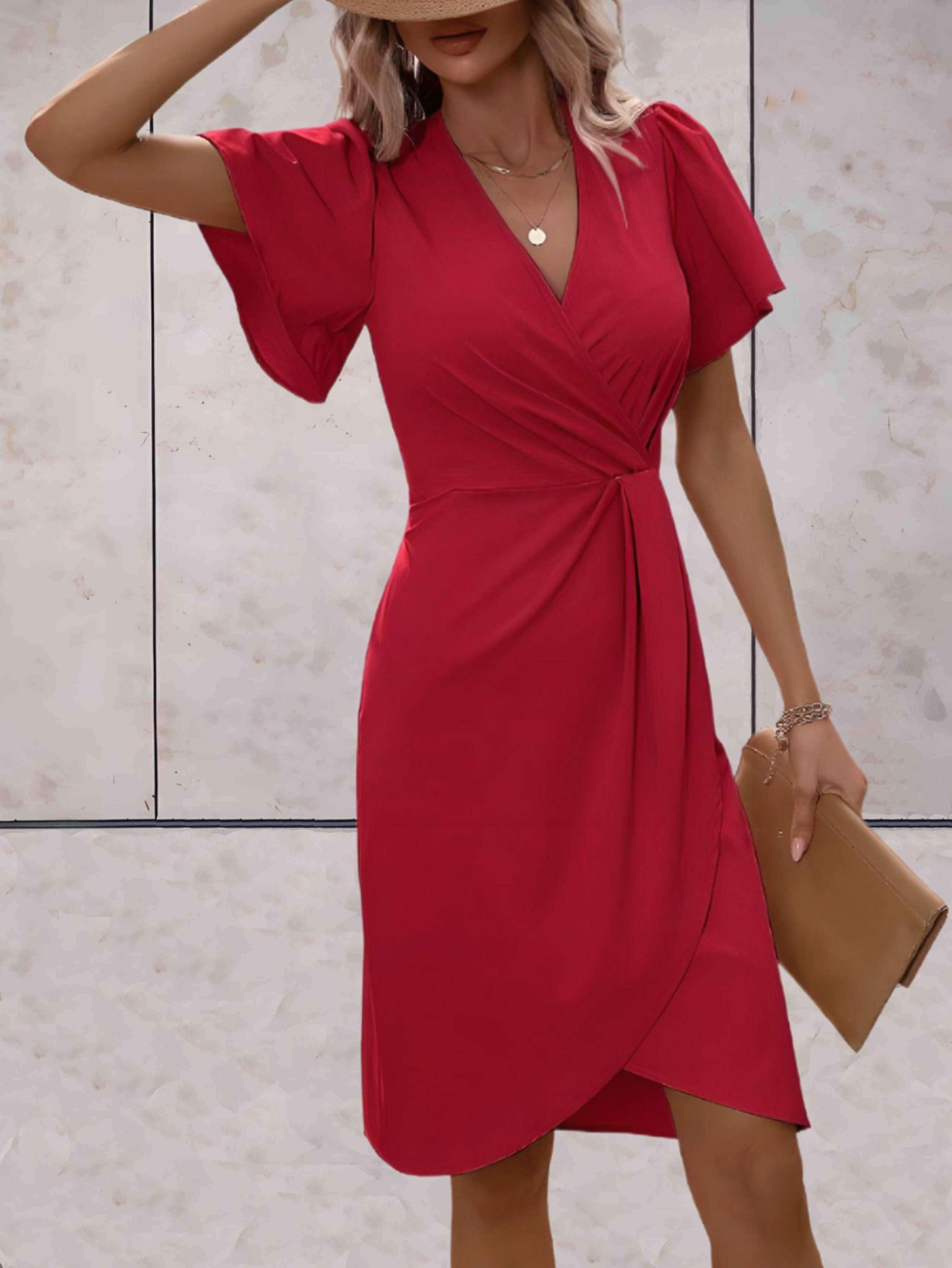 Wrap Dress - Sophisticated Ladies Dress With V-Neckline And Chic Details