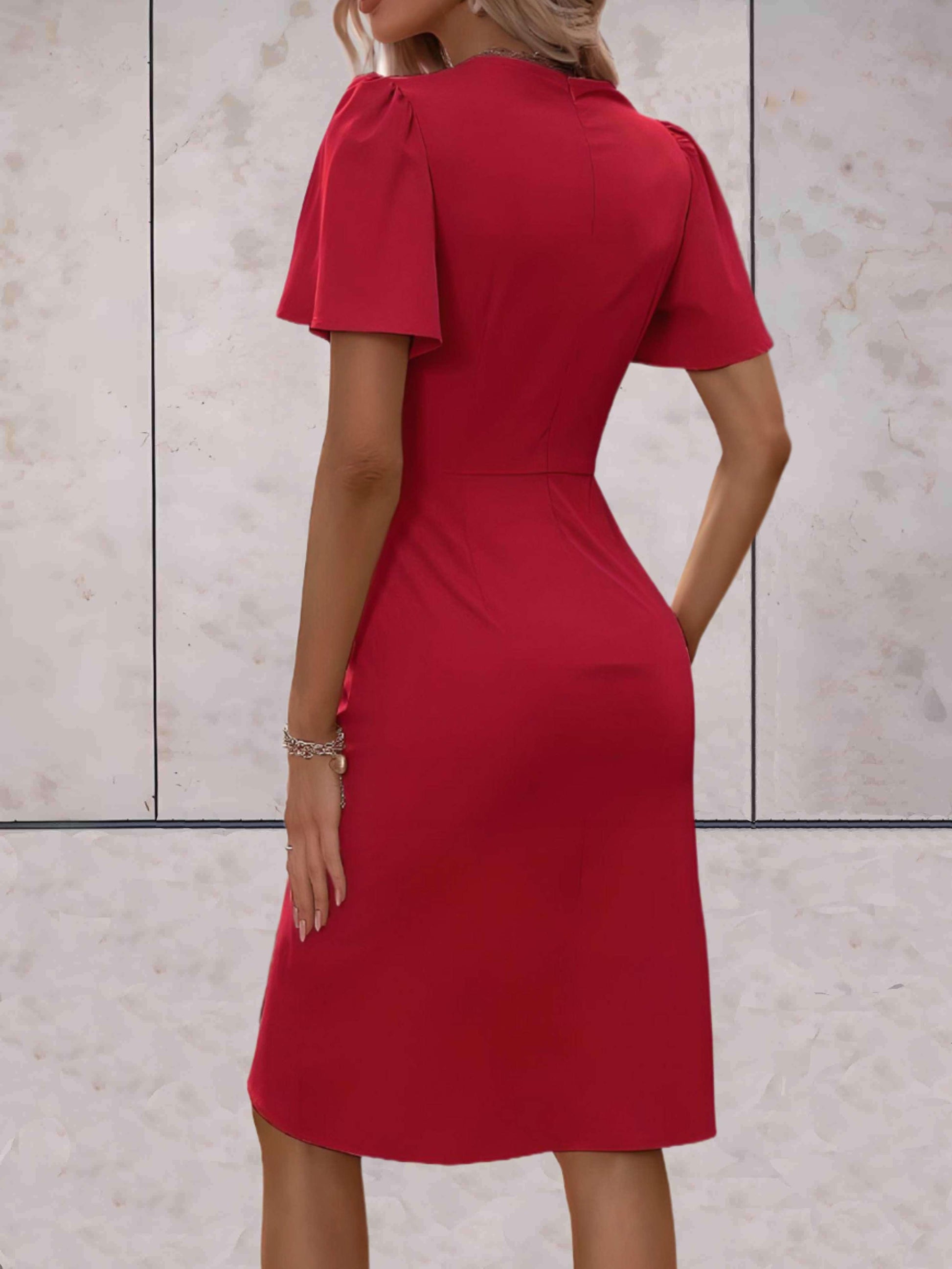 Wrap Dress - Sophisticated Ladies Dress With V-Neckline And Chic Details