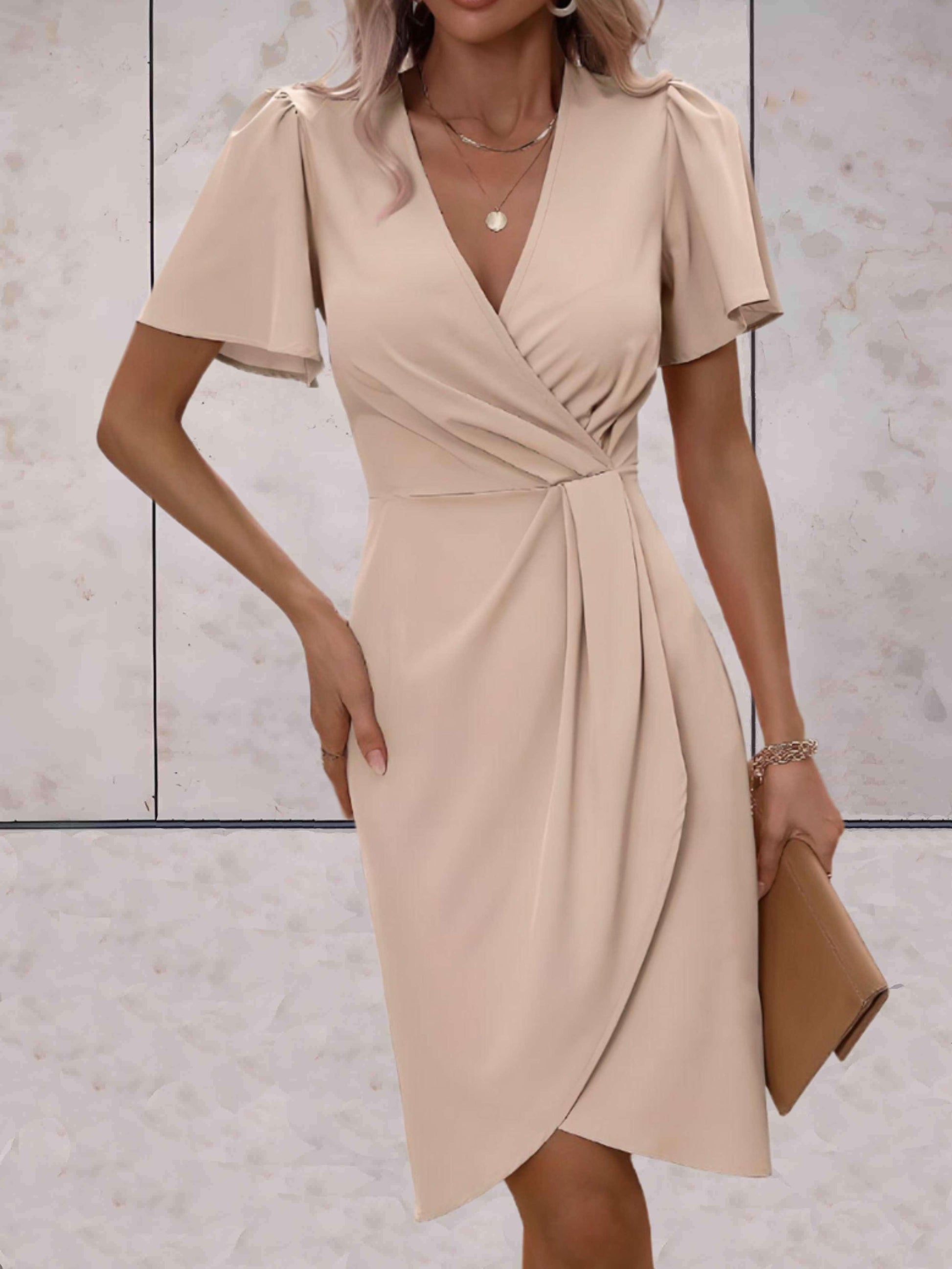 Wrap Dress - Sophisticated Ladies Dress With V-Neckline And Chic Details