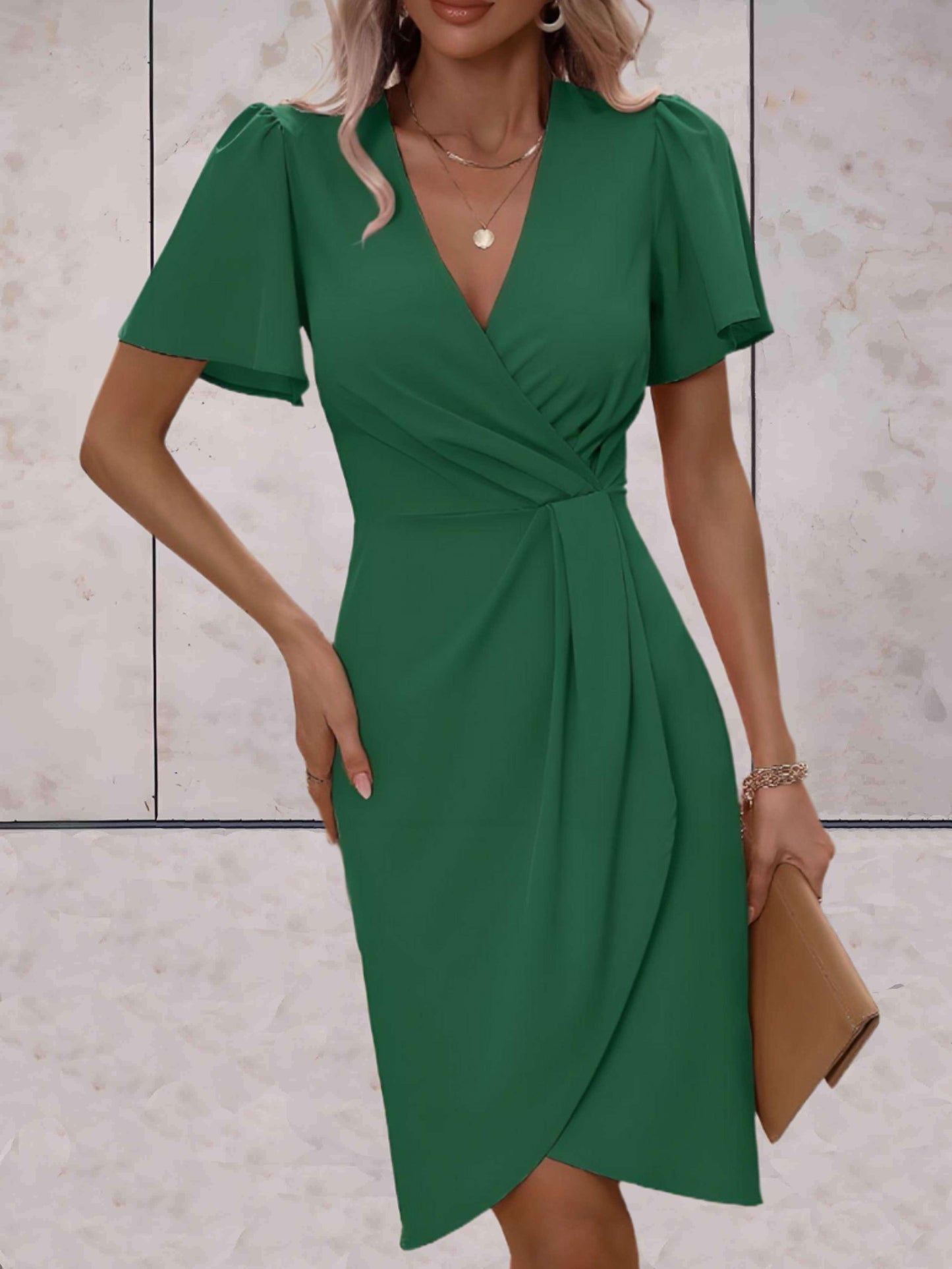 Wrap Dress - Sophisticated Ladies Dress With V-Neckline And Chic Details