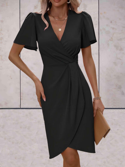 Wrap Dress - Sophisticated Ladies Dress With V-Neckline And Chic Details