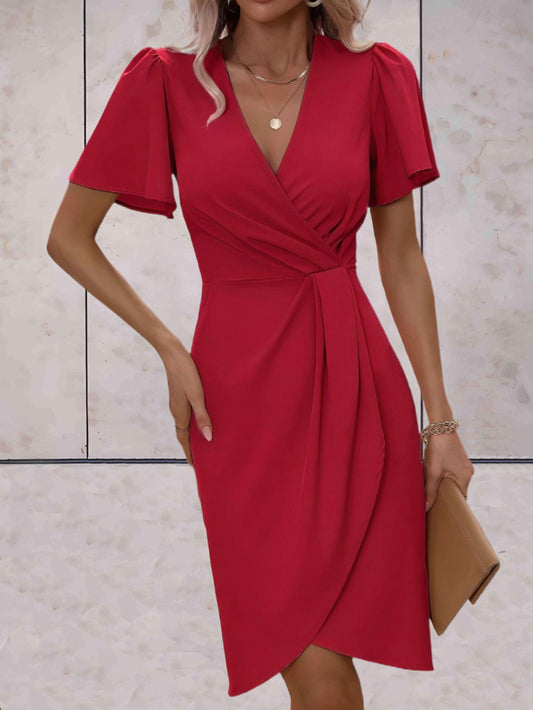 Wrap Dress - Sophisticated Ladies Dress With V-Neckline And Chic Details